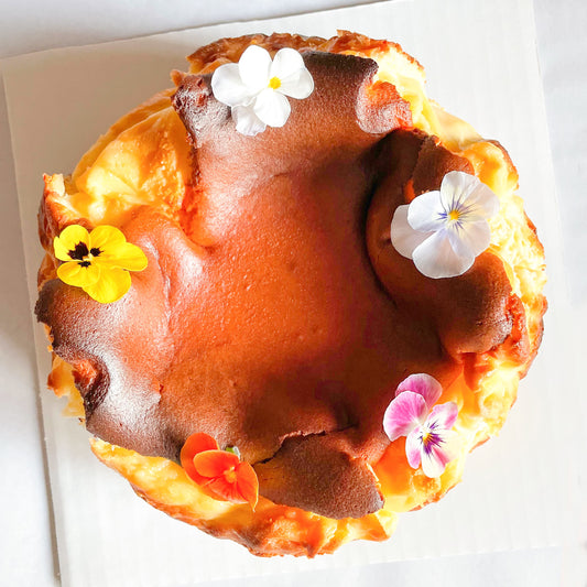 floral basque cheesecake.