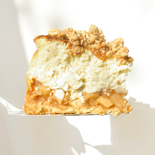apple crumble basque cheesecake.
