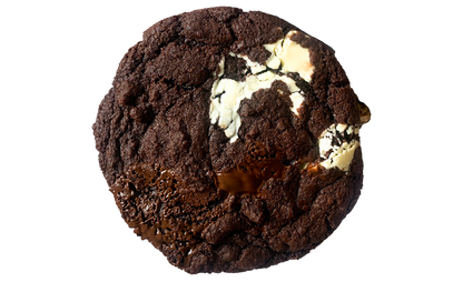 Double chocolate chip cookie with semi-sweet and white chocolate chunks.