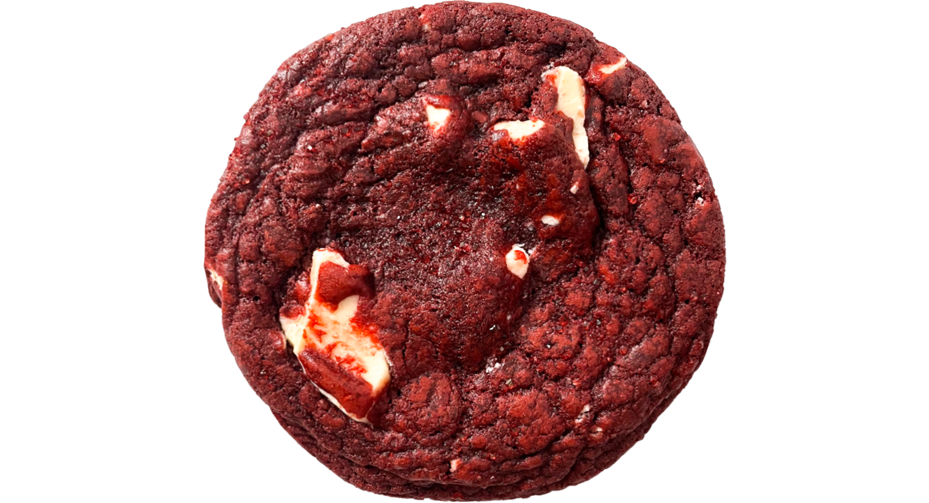 red velvet cookie with white chocolate chunks